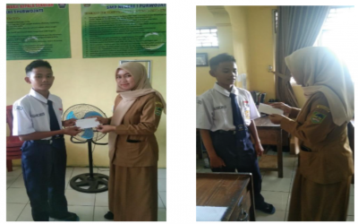Wali Kelas 7B SMPN 1 Purwojati Jenguk Ananda M. Fachry Pasca Opname